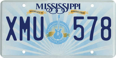 MS license plate XMU578