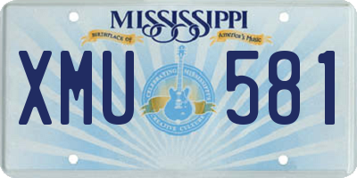 MS license plate XMU581