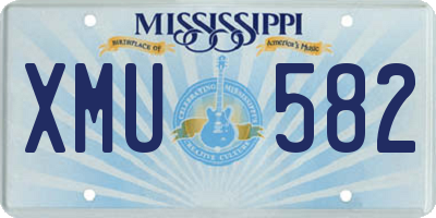 MS license plate XMU582