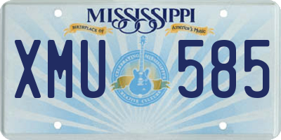 MS license plate XMU585