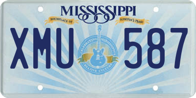 MS license plate XMU587