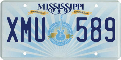 MS license plate XMU589