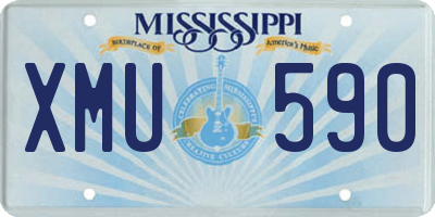 MS license plate XMU590
