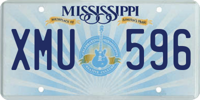 MS license plate XMU596