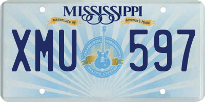 MS license plate XMU597