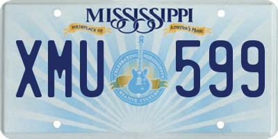 MS license plate XMU599