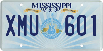 MS license plate XMU601