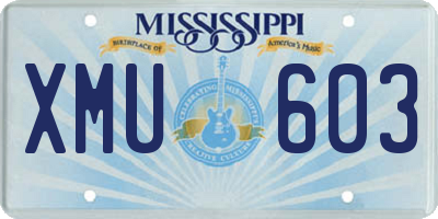MS license plate XMU603