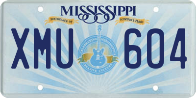 MS license plate XMU604
