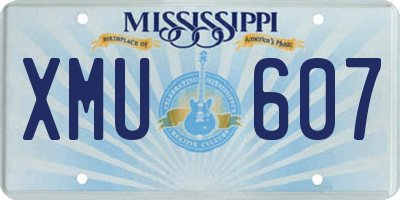 MS license plate XMU607