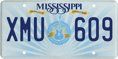 MS license plate XMU609