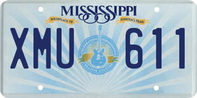 MS license plate XMU611