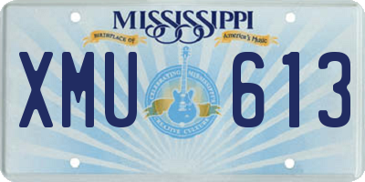 MS license plate XMU613