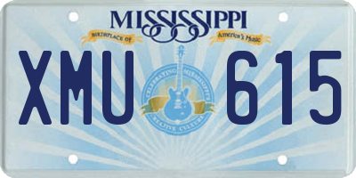 MS license plate XMU615