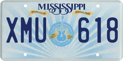 MS license plate XMU618
