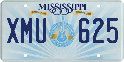 MS license plate XMU625