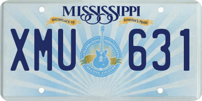 MS license plate XMU631