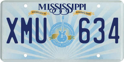 MS license plate XMU634
