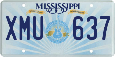 MS license plate XMU637