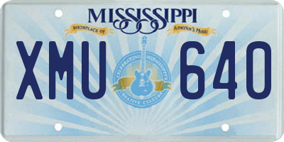MS license plate XMU640