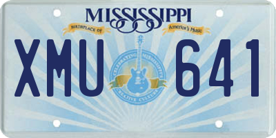 MS license plate XMU641