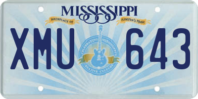 MS license plate XMU643