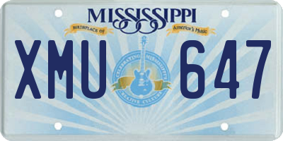 MS license plate XMU647
