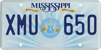MS license plate XMU650