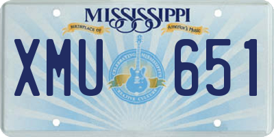 MS license plate XMU651