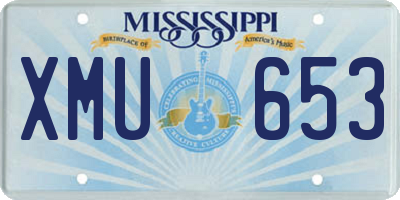 MS license plate XMU653