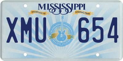 MS license plate XMU654