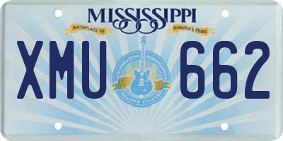 MS license plate XMU662