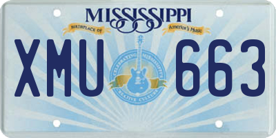 MS license plate XMU663