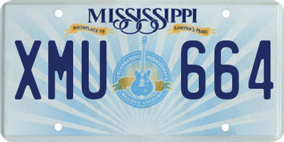 MS license plate XMU664