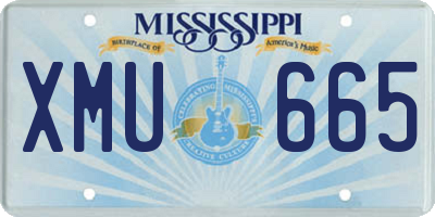 MS license plate XMU665