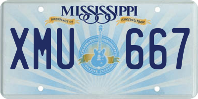 MS license plate XMU667