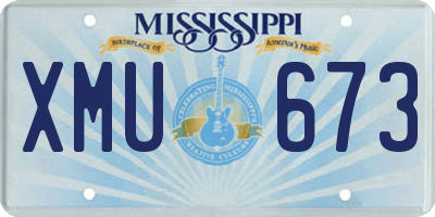 MS license plate XMU673