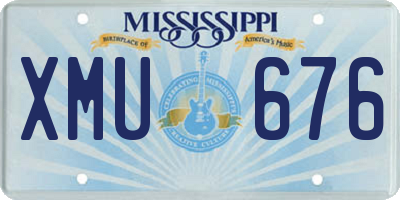MS license plate XMU676