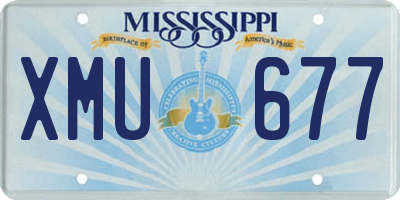 MS license plate XMU677