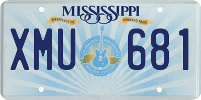 MS license plate XMU681