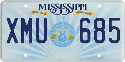 MS license plate XMU685