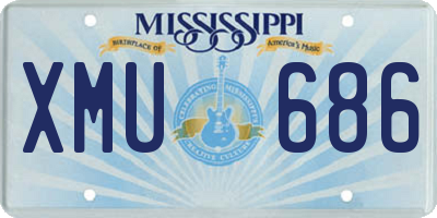 MS license plate XMU686