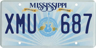 MS license plate XMU687