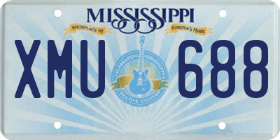 MS license plate XMU688