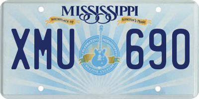MS license plate XMU690