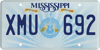 MS license plate XMU692