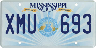 MS license plate XMU693