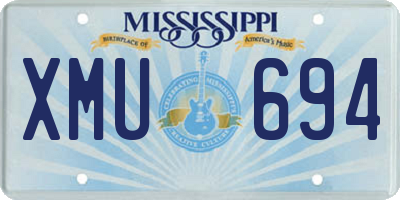 MS license plate XMU694