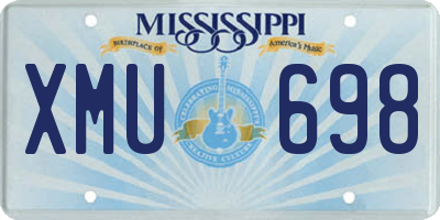 MS license plate XMU698