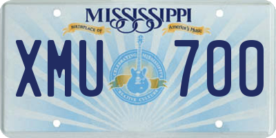 MS license plate XMU700